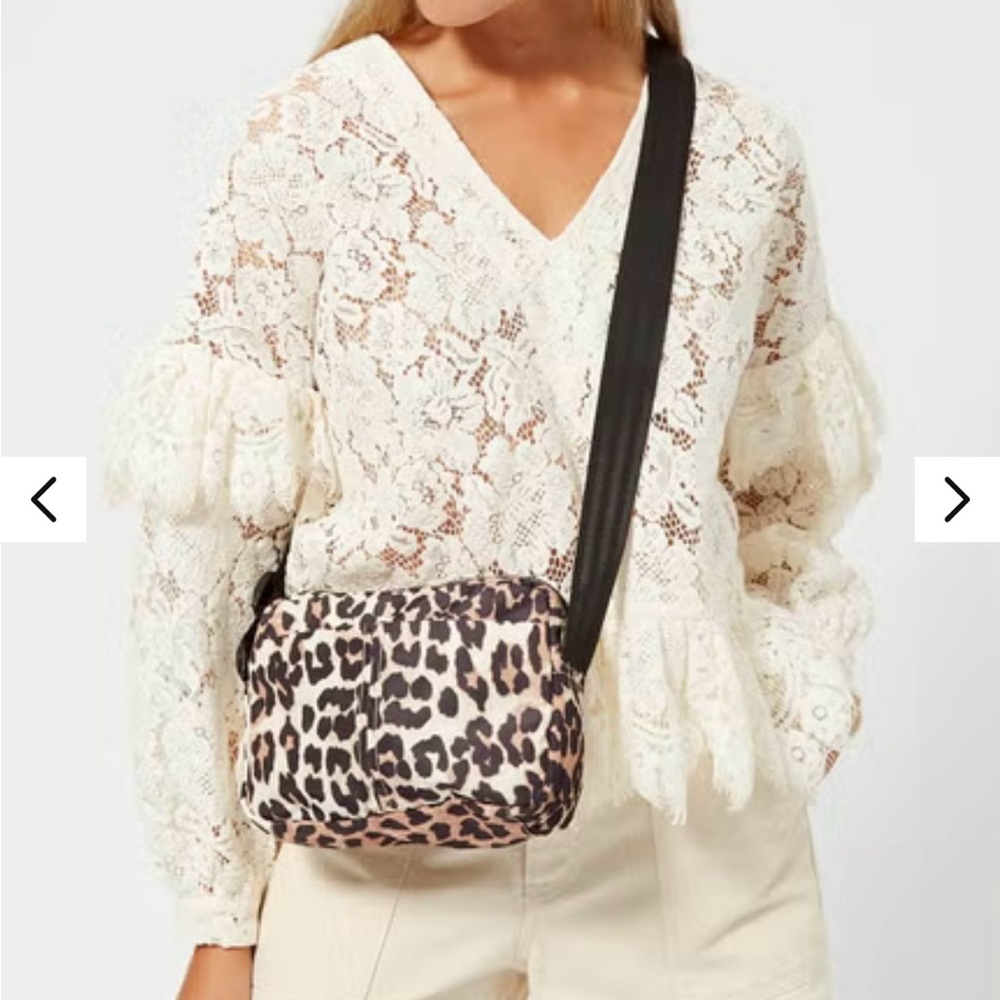 GANNI Fairmont Cross Body Bag Leopard EUC